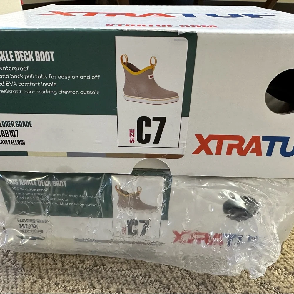 Xtratuf Kid’s Ankle Deck Boot Grey/Yellow Children’s 7 - Picture 2 of 12